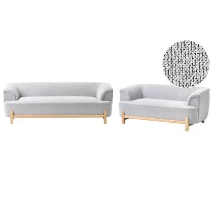 Beliani - ALNOR - Bankenset - Lichtgrijs - Stof