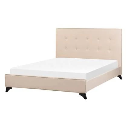 Beliani-AMBASSADOR -Tweepersoonsbed-Beige-140 x 200 cm-Polyester