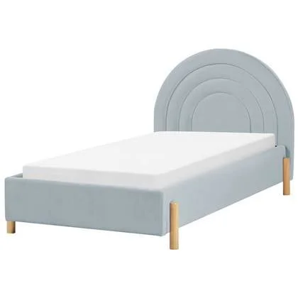 Beliani - ANET - Bed - Lichtblauw - 90 x 200 cm - Fluweel