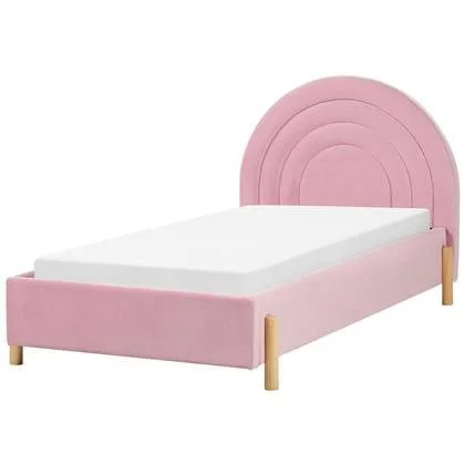 Beliani - ANET - Bed - Roze - 90 x 200 cm - Fluweel