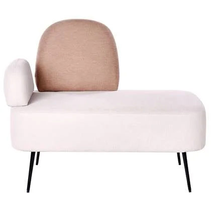 Beliani - ARCEY - Chaise longue - Lichtbeige - Linkszijdig - Stof