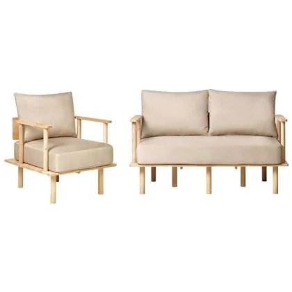 Beliani - ASKER - Woonkamer set - Zandbeige - Polyester