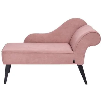 Beliani - BIARRITZ - Chaise longue - Roze - Rechtszijdig - Polyester