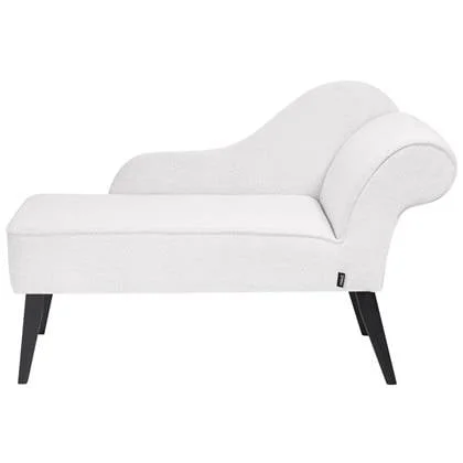 Beliani - BIARRITZ - Chaise longue - Wit - Rechtszijdig - Polyester