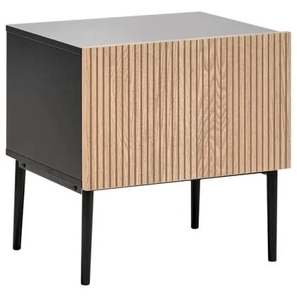 Beliani - BLYTHE - Nachtkastje - Zwart|Bruin - MDF