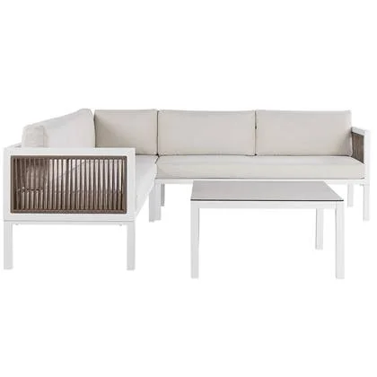 Beliani - BORELLO - Loungeset voor 4 - Wit - Aluminium