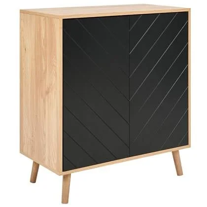 Beliani - BRISTOW - Dressoir - Lichtbruin|Zwart - Hout