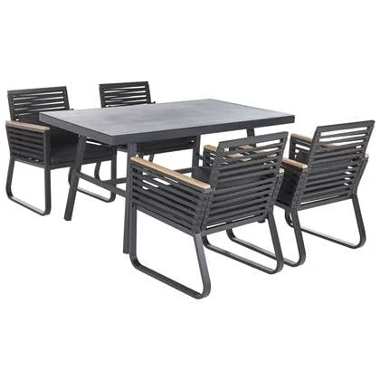 Beliani - CANETTO - Tuinset voor 4 - Zwart - Aluminium
