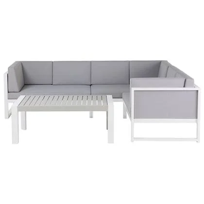 Beliani - CASTELLA - Loungeset voor 6 - Grijs - Aluminium