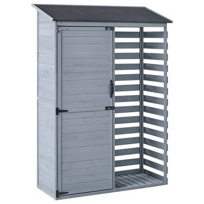 Beliani - CENGIO - Gereedschapsschuur - Grijs - Dennenhout