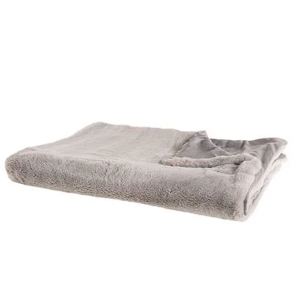 Beliani - CHAAB - Plaid - Lichtgrijs - 150 x 200 cm - Polyester