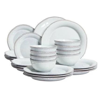 Beliani - CHERVIL - Serviesset 24 delig - Lichtblauw - Steengoed