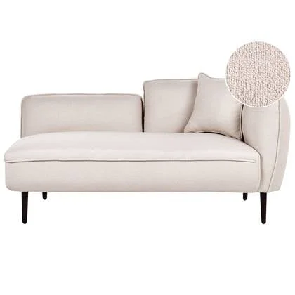 Beliani - CHEVANNES - Chaise longue - Lichtbeige - Bouclé