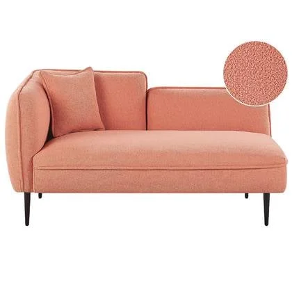 Beliani - CHEVANNES - Chaise longue - Roze - Linkszijdig - Polyester