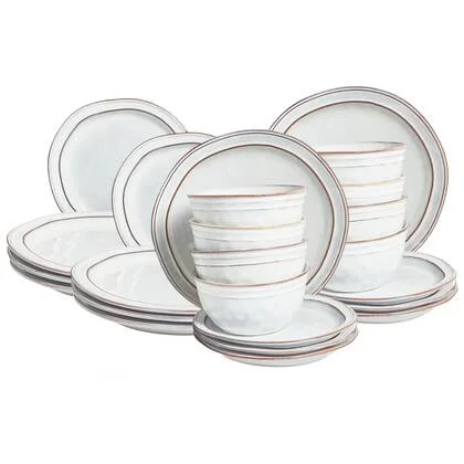 Beliani - CHIVES - Serviesset 24 delig - Lichtgrijs - Steengoed