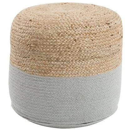 Beliani - DALAMA - Poef - Lichtgrijs - 46 cm - Katoen