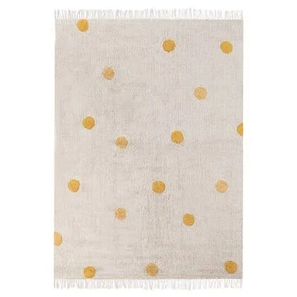 Beliani - DARDERE - Vloerkleed - Beige|Geel - 140 x 200 - Katoen