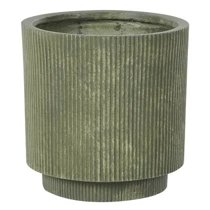 Beliani - DARIA - Bloempot - Olijfgroen - 37 cm - Kleivezels