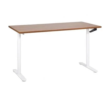 Beliani - DESTINAS - Verstelbaar bureau - Donkerbruin|Wit - Spaanplaat