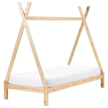 Beliani - DEVAY - Kinderbed - Lichtbruin - 90 x 200 cm - Grenenhout