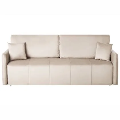 Beliani - EGGE - Driezitsbank - Taupe - Fluweel