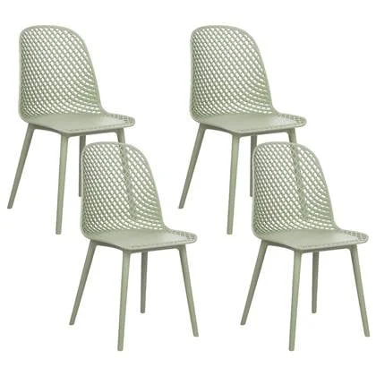 Beliani - EMORY - Eetkamerstoelen set 4 - Groen - Synthetisch