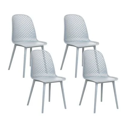 Beliani - EMORY - Eetkamerstoelen set 4 - Lichtblauw - Synthetisch