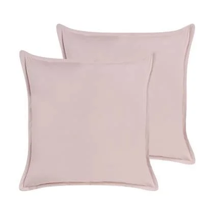 Beliani - EUSTOMA - Sierkussen set van 2 - Roze - 60 x 60 cm - Fluweel