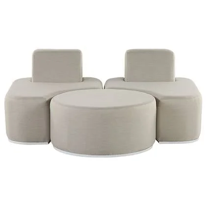 Beliani - FABRO - Loungeset voor 2 - Grijs - Polyester