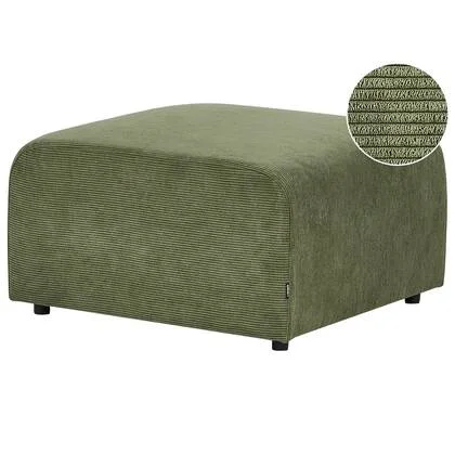 Beliani - FALSTERBO - Ottomaan - Groen - Corduroy