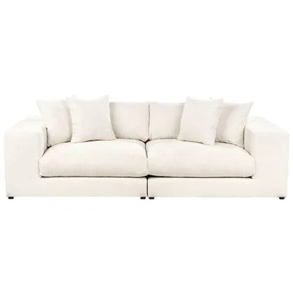 Beliani - GLORVIKA II - Driezitsbank - Gebroken wit - Polyester