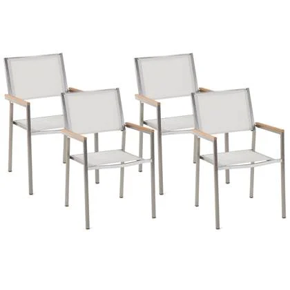 Beliani - GROSSETO - Tuinstoel set van 4 - Wit - Polyester