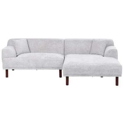 Beliani - HOLT - Hoekbank - Lichtgrijs - Linkszijdig - Polyester