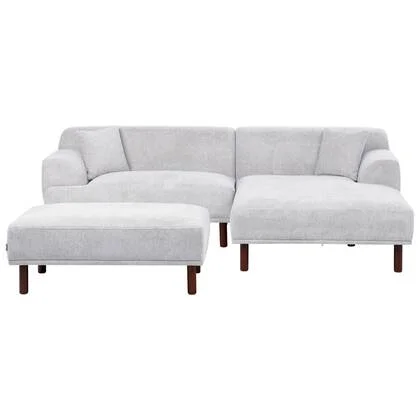 Beliani-HOLT-Hoekbank met ottomaan-Lichtgrijs-Linkszijdig-Polyester