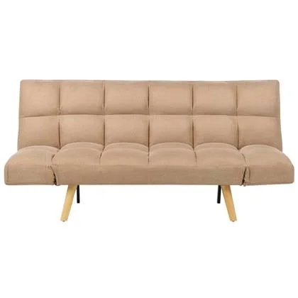 Beliani - INGARO - Slaapbank 3-zits - Lichtbruin - Polyester