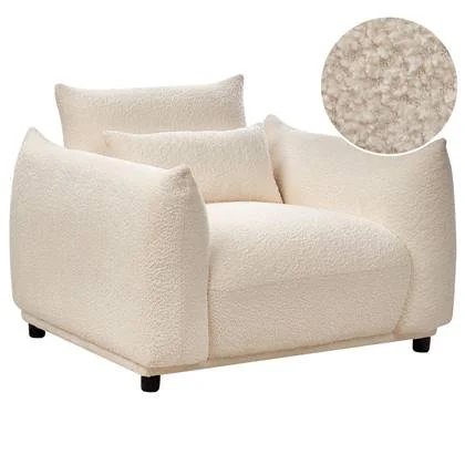 Beliani - JAMSA - Fauteuil - Gebroken wit - Bouclé