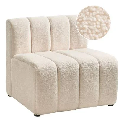 Beliani - KAGE - Fauteuil - Lichtbeige - Bouclé