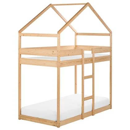 Beliani - LABATUT - Stapelbed - Lichtbruin - 90 x 200 cm - Dennenhout