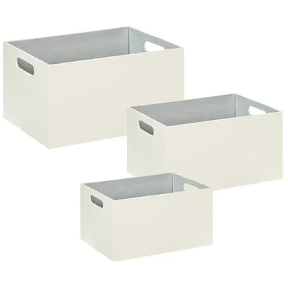 Beliani - LARSA - Opbergdozen set van 3 - Beige - Kunstleer