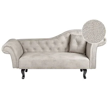 Beliani - LATTES II - Chaise longue - Taupe - Rechterzijde - Fluweel