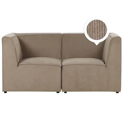 Beliani - LEMVIG - Tweezitsbank - Taupe - Corduroy