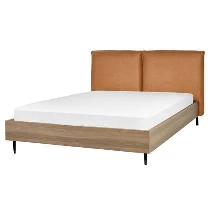 Beliani - LIMANTON - Bed - Goudbruin - 160 x 200 cm - Kunstleer