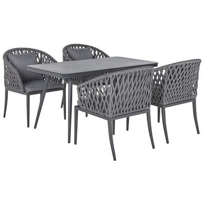 Beliani - LIPARI - Tuinset voor 4 - Grijs - Aluminium