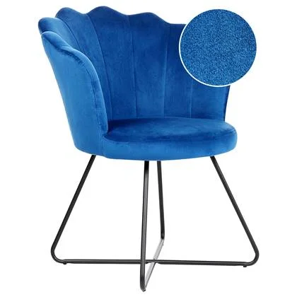 Beliani - LOVELOCK - Fauteuil - Donkerblauw - Fluweel