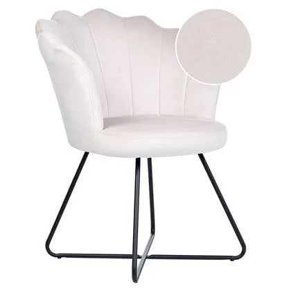 Beliani - LOVELOCK - Fauteuil - Off-white - Fluweel