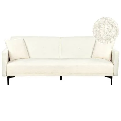 Beliani - LUCAN - Slaapbank 3-zits - Gebroken wit - Polyester