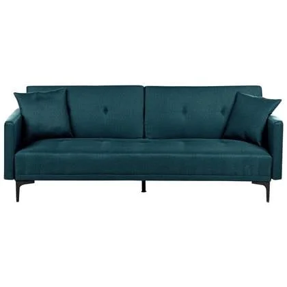 Beliani - LUCAN - Slaapbank 3-zits - Zeeblauw - Polyester