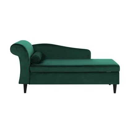 Beliani - LUIRO - Chaise longue - Smaragdgroen - Linkerzijde - Fluweel