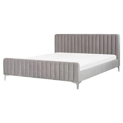 Beliani - LUNAN - Tweepersoonsbed - Taupe - 160 x 200 cm - Fluweel