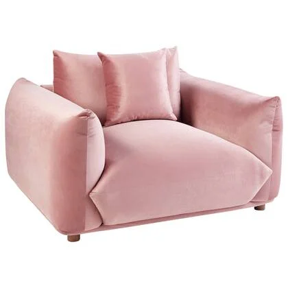 Beliani - LUVOS - Fauteuil - Roze - Fluweel